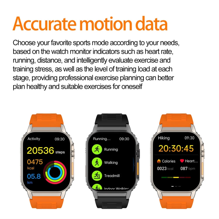 Bracelet intelligent G41, montre intelligente étanche IP67 de 2,01 pouces, appel Bluetooth/fréquence cardiaque/glycémie Non invasive/HRV/MET
