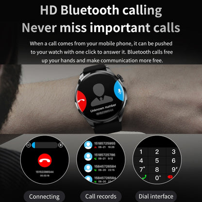 Bracelet intelligent TM05 Pro, bracelet en silicone de 1,46 pouces, montre intelligente étanche IP67, appel Bluetooth/fréquence cardiaque/tension artérielle/oxygène sanguin, Silicone Band