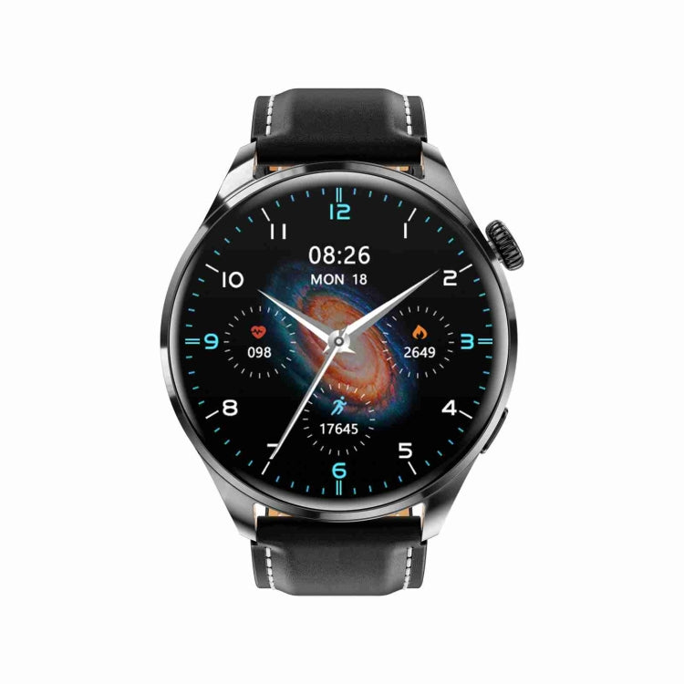 Bracelet intelligent TM05 Pro, bracelet en cuir de 1,46 pouces, montre intelligente étanche IP67, appel Bluetooth/fréquence cardiaque/tension artérielle/oxygène sanguin, Leather Band
