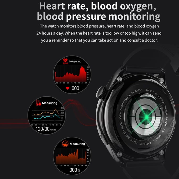 Bracelet intelligent TM05 Pro, bracelet en cuir de 1,46 pouces, montre intelligente étanche IP67, appel Bluetooth/fréquence cardiaque/tension artérielle/oxygène sanguin, Leather Band