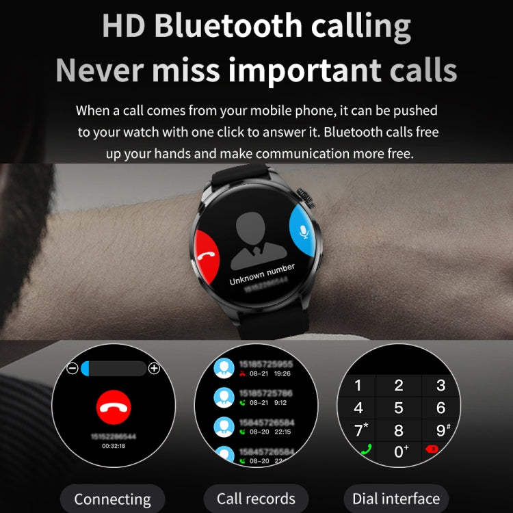 Bracelet intelligent TM05 Pro, bracelet en cuir de 1,46 pouces, montre intelligente étanche IP67, appel Bluetooth/fréquence cardiaque/tension artérielle/oxygène sanguin, Leather Band