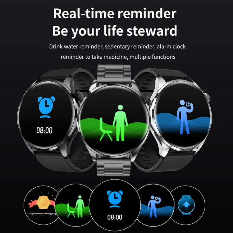 Bracelet intelligent TM05 Pro, bracelet en cuir de 1,46 pouces, montre intelligente étanche IP67, appel Bluetooth/fréquence cardiaque/tension artérielle/oxygène sanguin, Leather Band