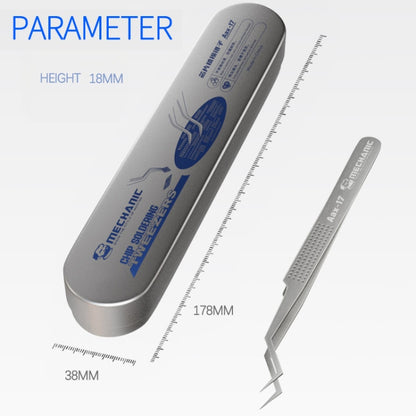 Pince à épiler non magnétique en acier inoxydable Mechanic Aax-17