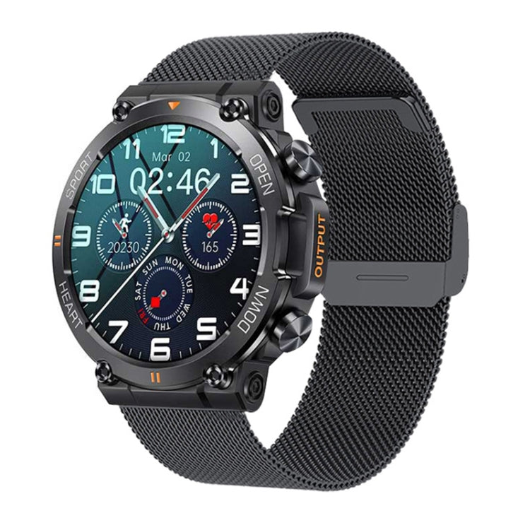 K56 Pro 1,39 pouces bracelet en acier intelligent supportant la surveillance de la fréquence cardiaque/surveillance de la pression artérielle, Steel Strap (Black Milanese), Steel Strap (Black Three Strains), Steel Strap (Black Bamboo Joint)