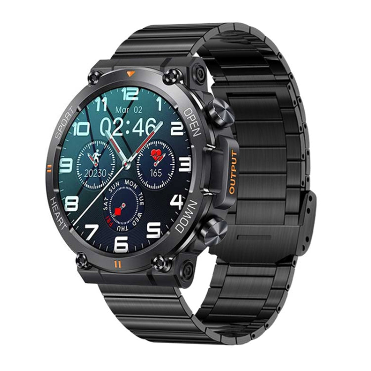 K56 Pro 1,39 pouces bracelet en acier intelligent supportant la surveillance de la fréquence cardiaque/surveillance de la pression artérielle, Steel Strap (Black Milanese), Steel Strap (Black Three Strains), Steel Strap (Black Bamboo Joint)