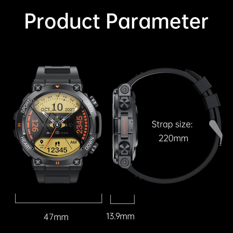 K56 Pro 1,39 pouces bracelet en acier intelligent supportant la surveillance de la fréquence cardiaque/surveillance de la pression artérielle, Steel Strap (Black Milanese), Steel Strap (Black Three Strains), Steel Strap (Black Bamboo Joint)
