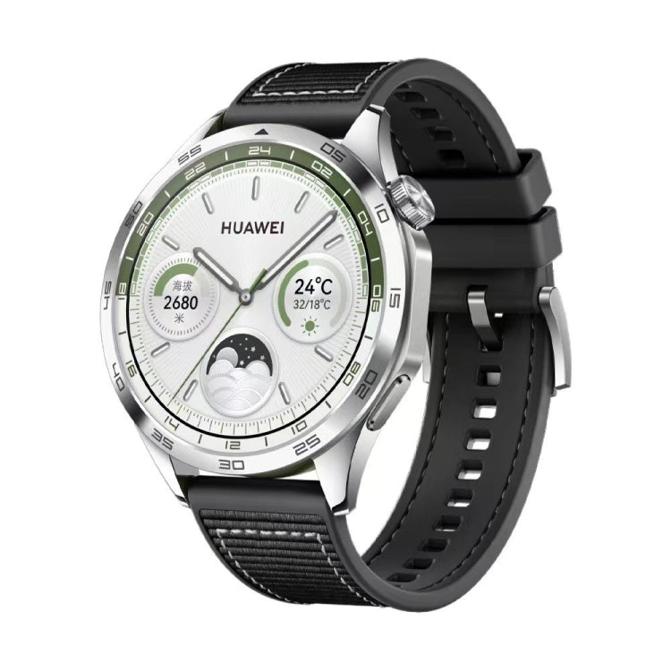 Bracelet de montre en silicone tressé hybride en nylon, taille : 22 mm, For Huawei Watch GT4 46mm