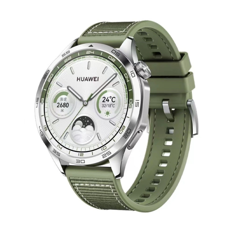 Bracelet de montre en silicone tressé hybride en nylon, taille : 22 mm, For Huawei Watch GT4 46mm