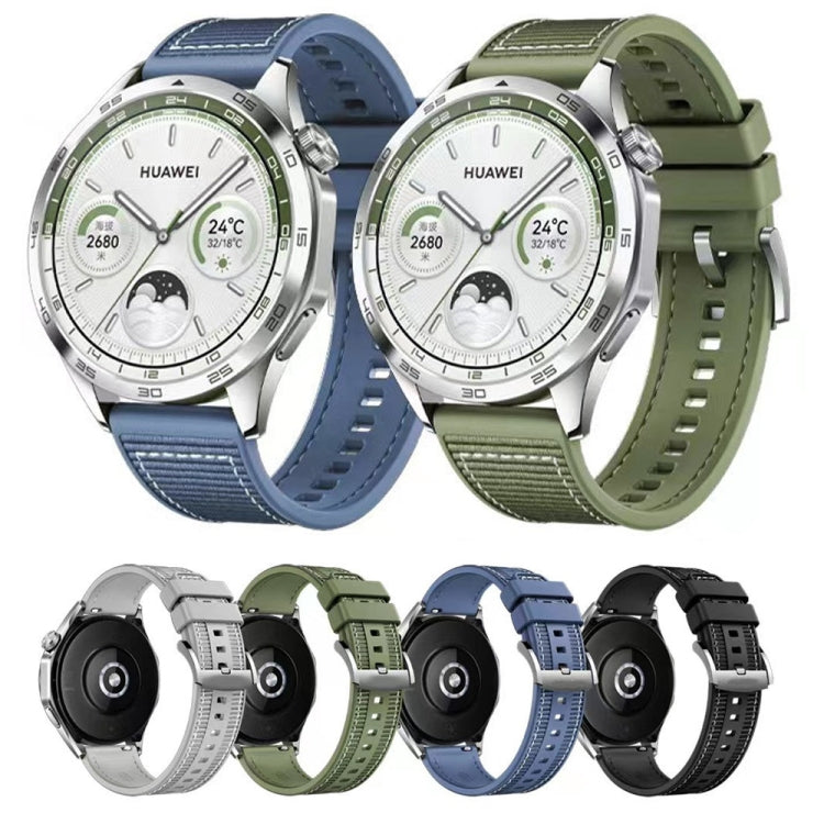 Bracelet de montre en silicone tressé hybride en nylon, taille : 22 mm, For Huawei Watch GT4 46mm