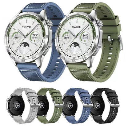 Bracelet de montre en silicone tressé hybride en nylon, taille : 22 mm, For Huawei Watch GT4 46mm