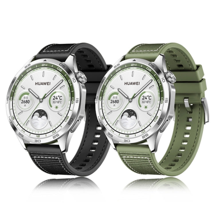 Bracelet de montre en silicone tressé hybride en nylon, taille : 22 mm, For Huawei Watch GT4 46mm