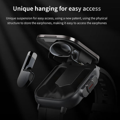 D8 2,01 pouces 2 en 1 Bluetooth écouteur bande d'acier montre intelligente, prise en charge de la surveillance de la santé/NFC, Steel Band (Black), Steel Band (Silver)