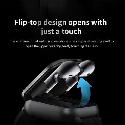 D8 2,01 pouces 2 en 1 Bluetooth écouteur bande d'acier montre intelligente, prise en charge de la surveillance de la santé/NFC, Steel Band (Black), Steel Band (Silver)