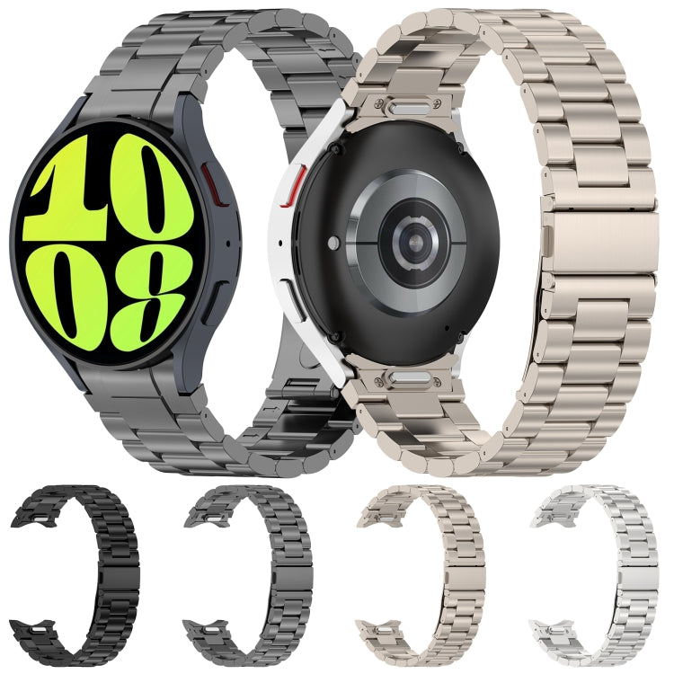 Bracelet de montre en métal à trois perles de style bouton, For Samsung Galaxy Watch6/6 Classic/5/5 Pro