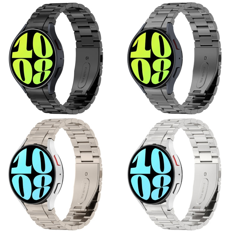 Bracelet de montre en métal à trois perles de style bouton, For Samsung Galaxy Watch6/6 Classic/5/5 Pro