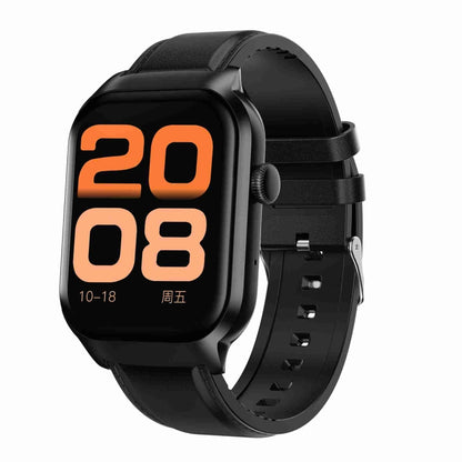 Montre intelligente avec bracelet en cuir de 2.01 pouces, appel Bluetooth, prise en charge de la surveillance de la fréquence cardiaque/glycémie Non invasive, Leather Strap Black, Leather Strap Brown