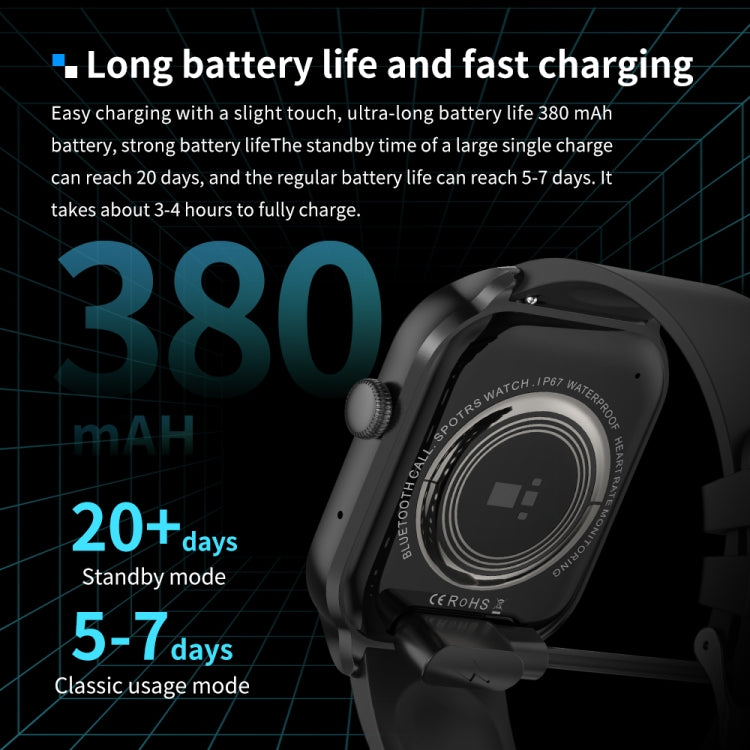 Montre intelligente avec bracelet en cuir de 2.01 pouces, appel Bluetooth, prise en charge de la surveillance de la fréquence cardiaque/glycémie Non invasive, Leather Strap Black, Leather Strap Brown