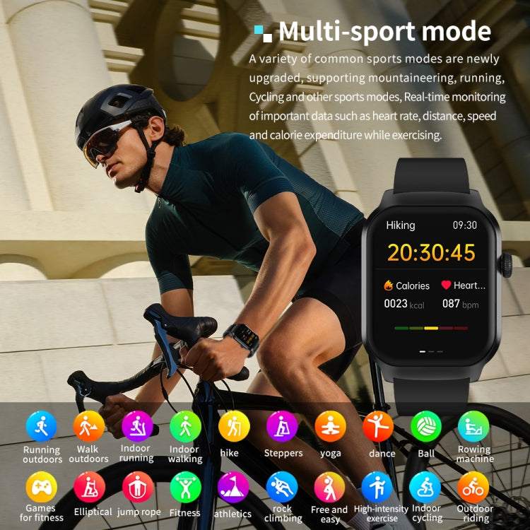Montre intelligente avec bracelet en cuir de 2.01 pouces, appel Bluetooth, prise en charge de la surveillance de la fréquence cardiaque/glycémie Non invasive, Leather Strap Black, Leather Strap Brown