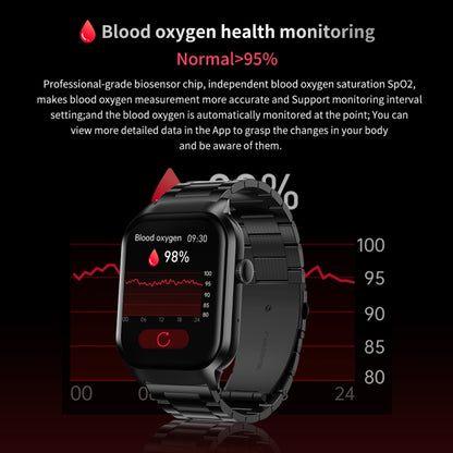 Montre intelligente avec bracelet en cuir de 2.01 pouces, appel Bluetooth, prise en charge de la surveillance de la fréquence cardiaque/glycémie Non invasive, Leather Strap Black, Leather Strap Brown