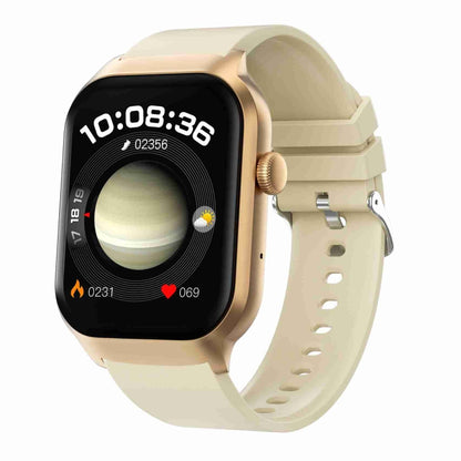 Montre intelligente avec bracelet en Silicone de 2.01 pouces, appel Bluetooth, prise en charge de la surveillance de la fréquence cardiaque/glycémie Non invasive, Silicone Strap Black, Silicone Strap Light Yellow