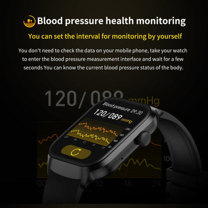 Montre intelligente avec bracelet en Silicone de 2.01 pouces, appel Bluetooth, prise en charge de la surveillance de la fréquence cardiaque/glycémie Non invasive, Silicone Strap Black, Silicone Strap Light Yellow