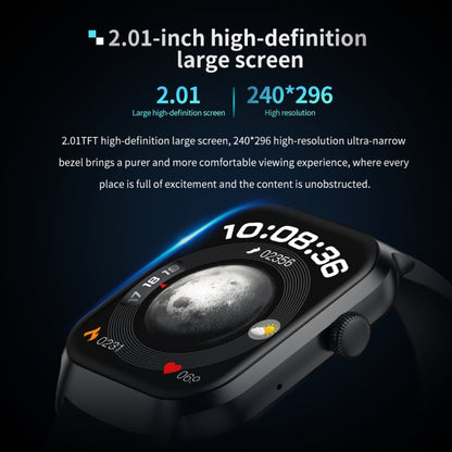 Montre intelligente avec bracelet en Silicone de 2.01 pouces, appel Bluetooth, prise en charge de la surveillance de la fréquence cardiaque/glycémie Non invasive, Silicone Strap Black, Silicone Strap Light Yellow