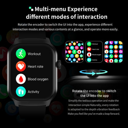Montre intelligente avec bracelet en Silicone de 2.01 pouces, appel Bluetooth, prise en charge de la surveillance de la fréquence cardiaque/glycémie Non invasive, Silicone Strap Black, Silicone Strap Light Yellow