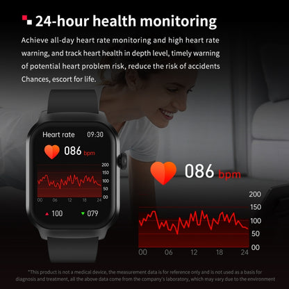Montre intelligente avec bracelet en Silicone de 2.01 pouces, appel Bluetooth, prise en charge de la surveillance de la fréquence cardiaque/glycémie Non invasive, Silicone Strap Black, Silicone Strap Light Yellow