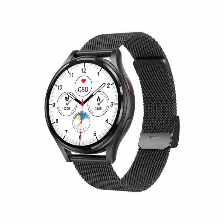 Montre intelligente avec bracelet en acier milanais de 1,43 pouces, appel Bluetooth, prise en charge ECG/glycémie Non invasive, Milanese Steel Strap Black, Milanese Steel Strap Rose Gold