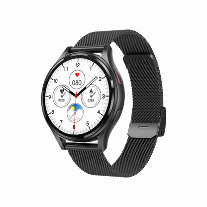 Montre intelligente avec bracelet en acier milanais de 1,43 pouces, appel Bluetooth, prise en charge ECG/glycémie Non invasive, Milanese Steel Strap Black, Milanese Steel Strap Rose Gold