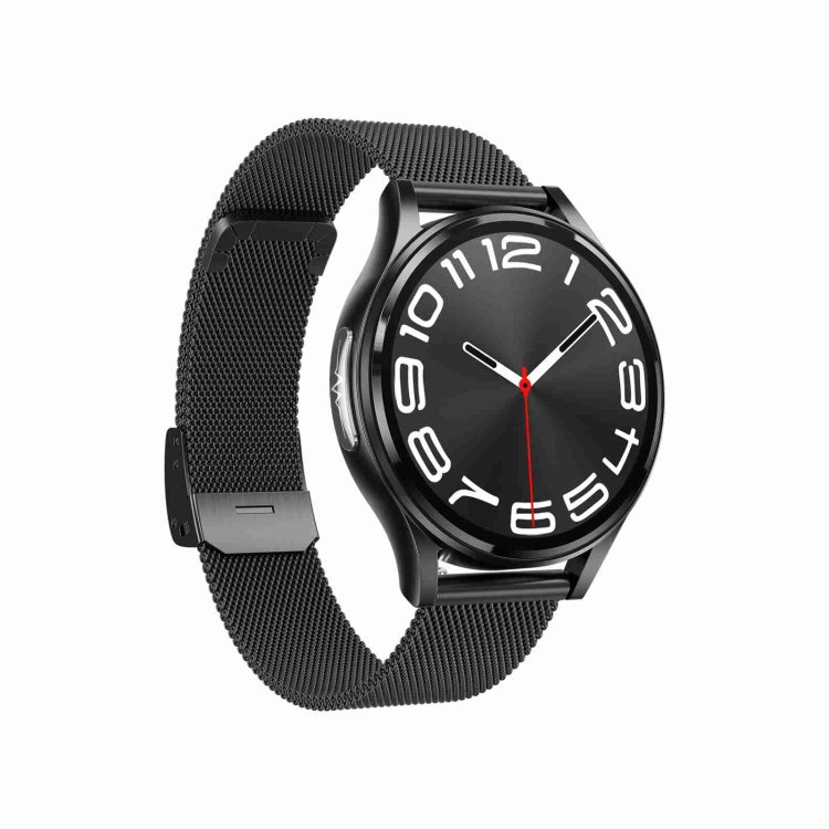 Montre intelligente avec bracelet en acier milanais de 1,43 pouces, appel Bluetooth, prise en charge ECG/glycémie Non invasive, Milanese Steel Strap Black, Milanese Steel Strap Rose Gold