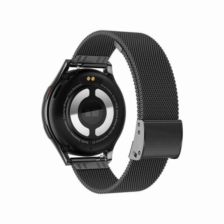 Montre intelligente avec bracelet en acier milanais de 1,43 pouces, appel Bluetooth, prise en charge ECG/glycémie Non invasive, Milanese Steel Strap Black, Milanese Steel Strap Rose Gold