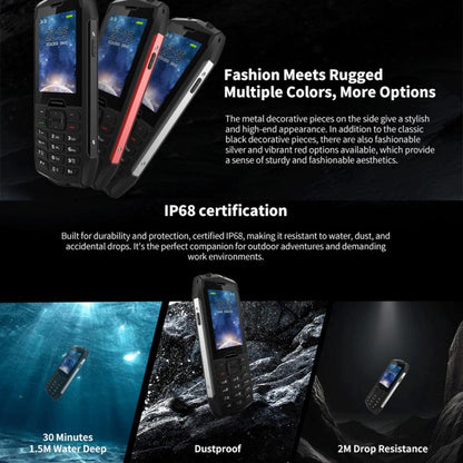 Téléphone robuste HAMTOD H3 / R3T, 2,8 pouces T107 ARM CortexTM A7 Quad-core 1,0 GHz, réseau : 4G, VoLTE, BT, SOS, EU Version