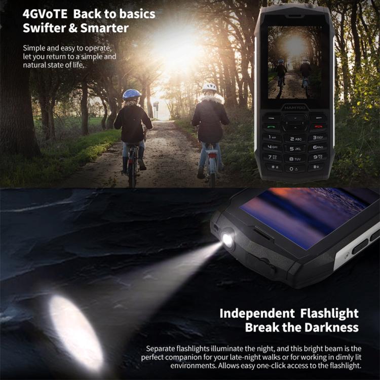 Téléphone robuste HAMTOD H3 / R3T, 2,8 pouces T107 ARM CortexTM A7 Quad-core 1,0 GHz, réseau : 4G, VoLTE, BT, SOS, EU Version