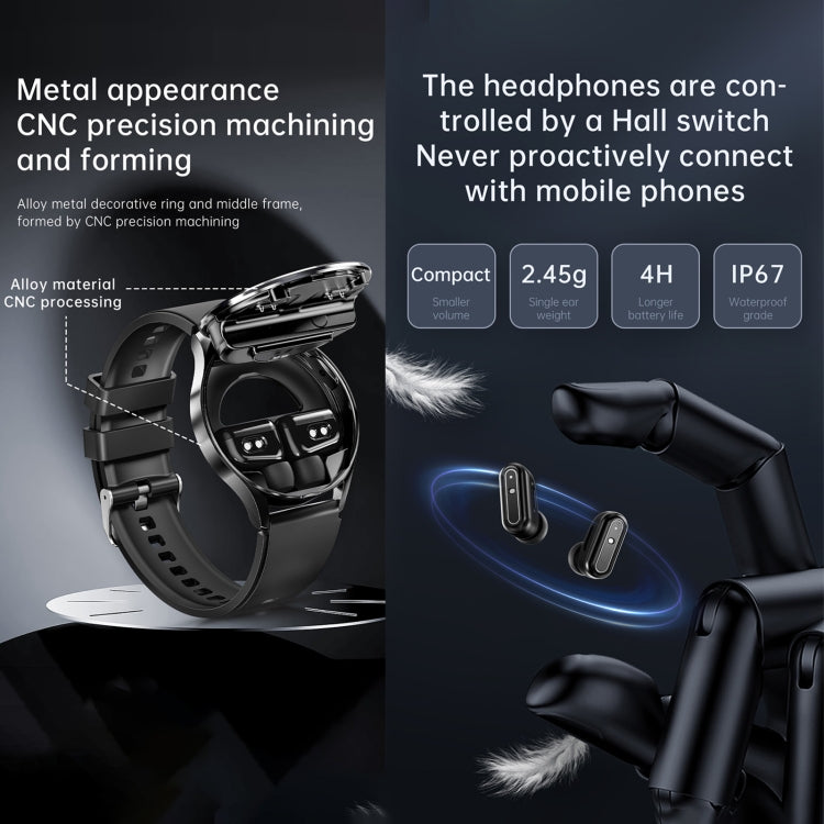 X10 casque montre intelligente 1,39 pouces Bracelet étanche, prise en charge des appels Bluetooth/NFC/fréquence cardiaque