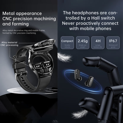 X10 casque montre intelligente 1,39 pouces Bracelet étanche, prise en charge des appels Bluetooth/NFC/fréquence cardiaque