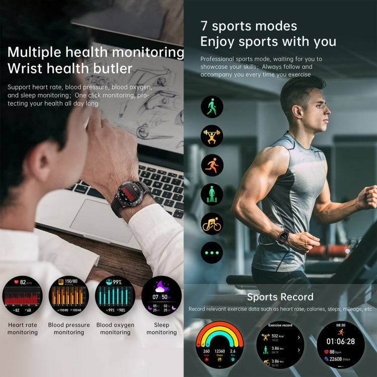 X10 casque montre intelligente 1,39 pouces Bracelet étanche, prise en charge des appels Bluetooth/NFC/fréquence cardiaque