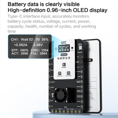 Dispositif de réparation de détection d'activation de batterie multifonction i2C KC03 pour iPhone 6-15 Pro Max / Android