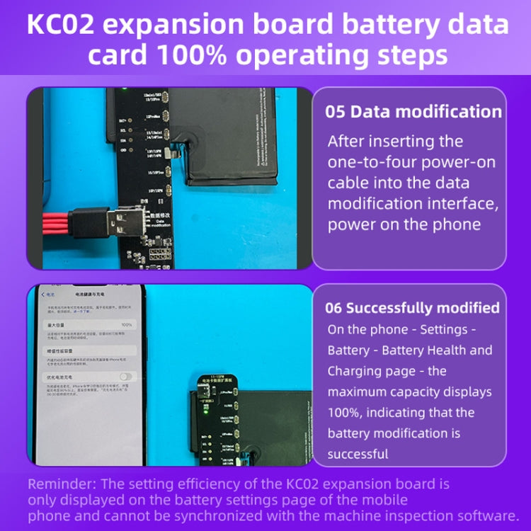 Carte d'extension de réparation de données de batterie i2C KC02, modifiant l'efficacité de la batterie pour iPhone 11-15 Pro Max