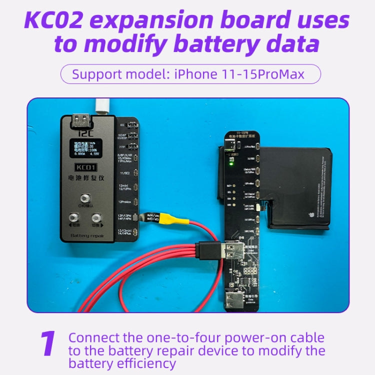 Carte d'extension de réparation de données de batterie i2C KC02, modifiant l'efficacité de la batterie pour iPhone 11-15 Pro Max