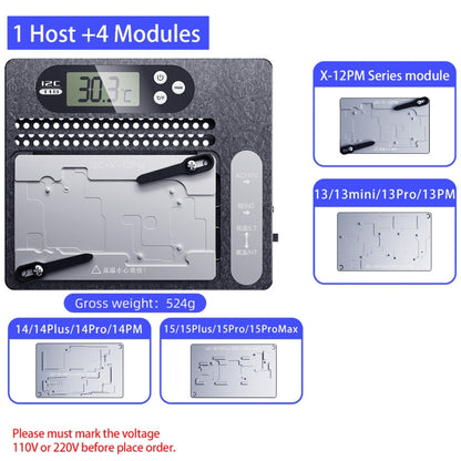 Station de dessoudage en couches pour carte mère PCB avec écran LCD i2C T18, pour iPhone X-15 Pro Max