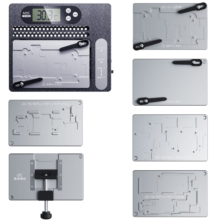Station de dessoudage en couches pour carte mère PCB avec écran LCD i2C T18, pour iPhone X-15 Pro Max, avec Module d'élimination de la colle