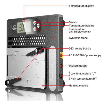 Station de dessoudage en couches pour carte mère PCB avec écran LCD i2C T18, pour iPhone X-15 Pro Max, avec Module d'élimination de la colle
