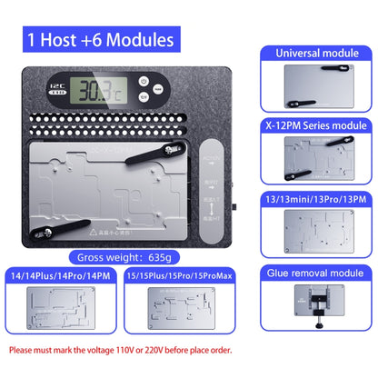 Station de dessoudage en couches pour carte mère PCB avec écran LCD i2C T18, pour iPhone X-15 Pro Max, avec Module d'élimination de la colle