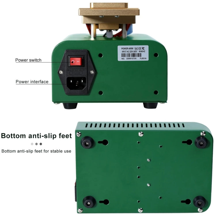Meilleur B-918A 7 pouces pompe à vide écran LCD séparateur de plate-forme de chauffage rotatif