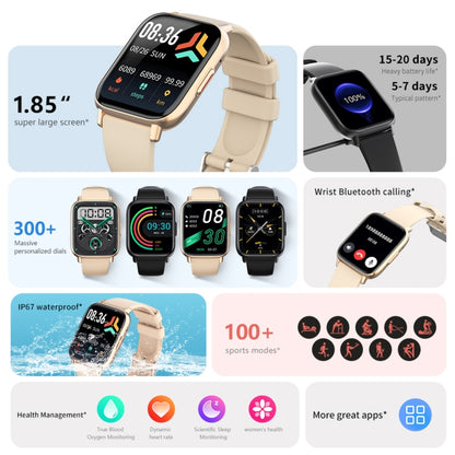 Montre de sport intelligente DM05 1,83 pouces BT5.2, prise en charge du sommeil/fréquence cardiaque/oxygène sanguin/température/sucre cardiaque/moniteur de santé de la pression artérielle