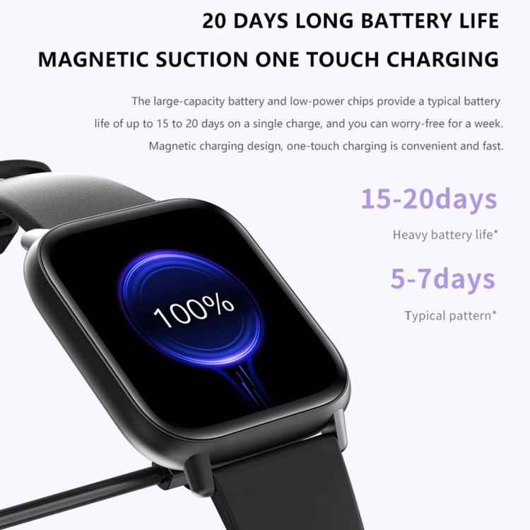 Montre de sport intelligente DM05 1,83 pouces BT5.2, prise en charge du sommeil/fréquence cardiaque/oxygène sanguin/température/sucre cardiaque/moniteur de santé de la pression artérielle