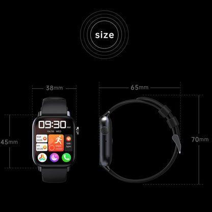QS08 PRO 1,83 pouces BT5.2 montre de sport intelligente, prise en charge du sommeil/fréquence cardiaque/oxygène sanguin/température/tension artérielle moniteur de santé