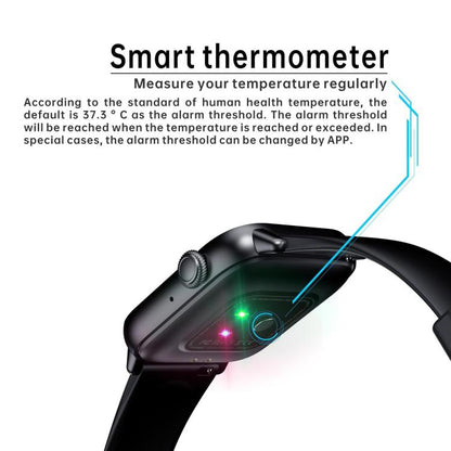 QS08 PRO 1,83 pouces BT5.2 montre de sport intelligente, prise en charge du sommeil/fréquence cardiaque/oxygène sanguin/température/tension artérielle moniteur de santé