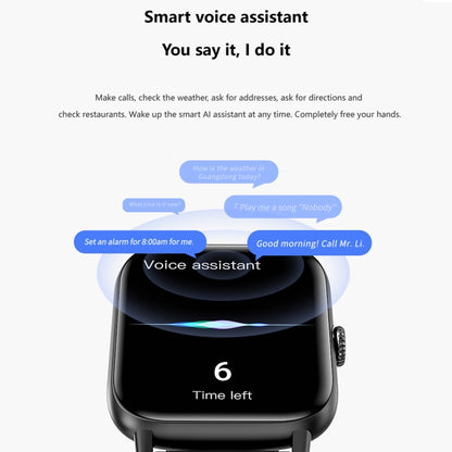 QS13 1,83 pouces BT5.2 montre de sport intelligente, prise en charge des appels Bluetooth/sommeil/glycémie/oxygène dans le sang/fréquence cardiaque/moniteur de santé de la pression artérielle